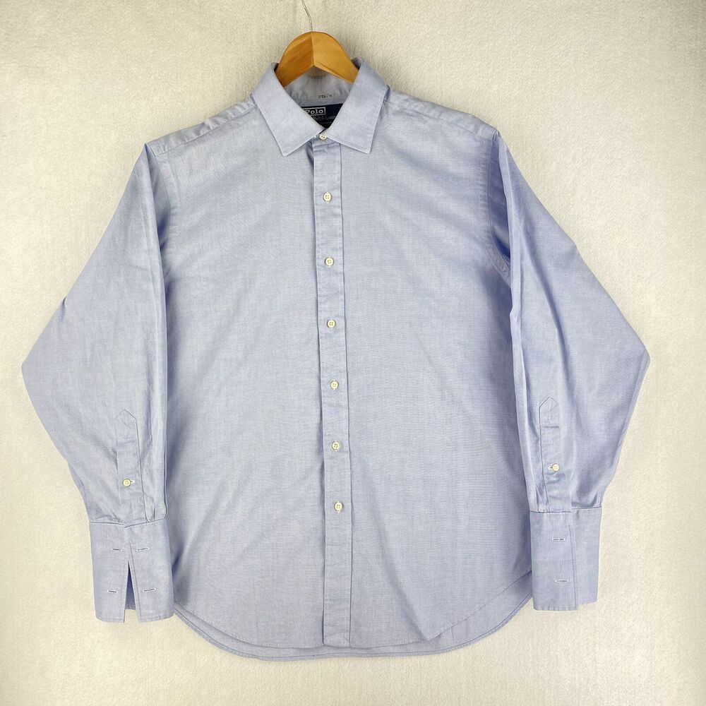 Polo Ralph Lauren Shirt Mens 16.5 33 Blue Pinpoint Oxford Philip Preppy Top